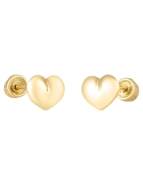 Broqueles de corazón Cristal Joyas de oro amarillo 14 k