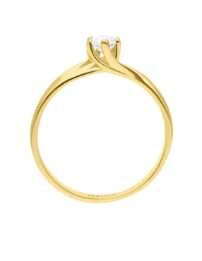 Solitario de oro amarillo 14 k Joyerías Bizzarro diamante