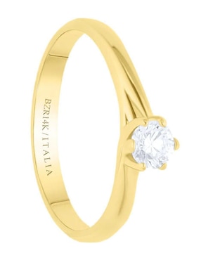 Solitario de oro amarillo 14 k Joyerías Bizzarro diamante
