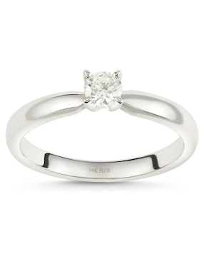 Solitario de oro blanco 14 k Joyerías Bizzarro diamante