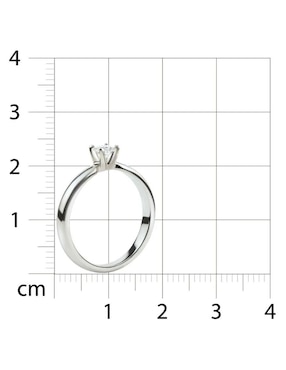Solitario de oro blanco 14 k Joyerías Bizzarro diamante