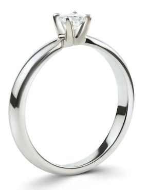 Solitario de oro blanco 14 k Joyerías Bizzarro diamante