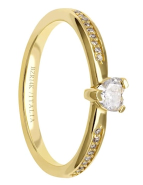 Solitario de oro amarillo 14 k Joyerías Bizzarro diamante