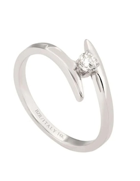 Solitario de oro blanco 14 k Joyerías Bizzarro diamante