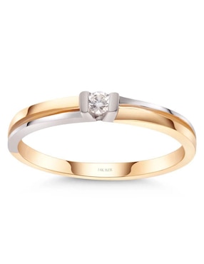 Solitario de oro amarillo 14 k Joyerías Bizzarro diamante