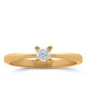 Solitario de oro amarillo 14 k Joyerías Bizzarro diamante