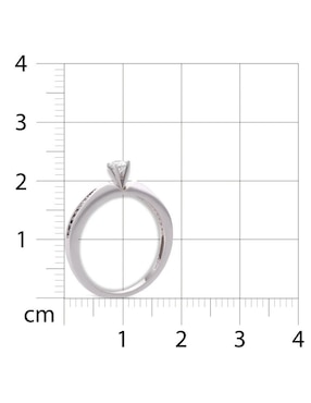 Solitario de oro blanco 14 k Joyerías Bizzarro diamante