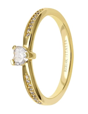 Solitario de oro amarillo 14 k Joyerías Bizzarro diamante