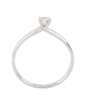 Solitario de oro blanco 14 k Joyerías Bizzarro diamante