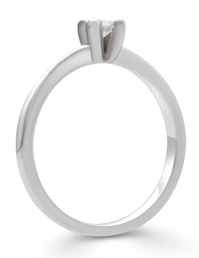 Solitario de oro blanco 14 k Joyerías Bizzarro diamante