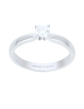 Solitario de oro blanco 14 k Joyerías Bizzarro diamante