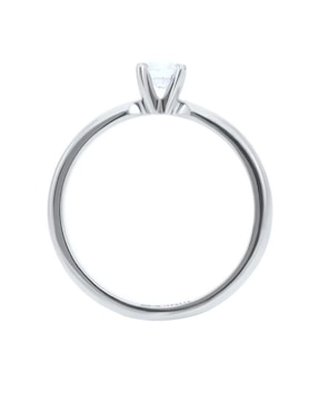 Solitario de oro blanco 14 k Joyerías Bizzarro diamante