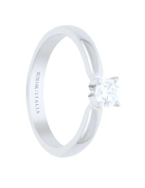 Solitario de oro blanco 14 k Joyerías Bizzarro diamante