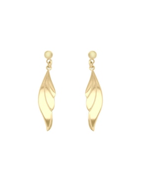 Aretes cortos de alas Fianelli Feathery de oro 14 k con acabado brillante