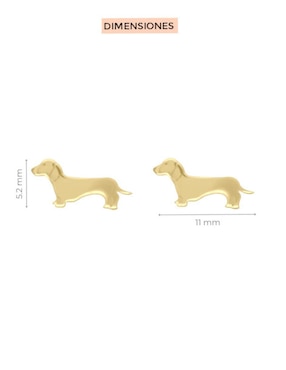 Aretes cortos de perro Winnie Fianelli de oro 14 K con acabado brillante