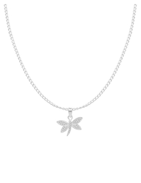 Collar con dije de libélula Clepsidra de plata P 925