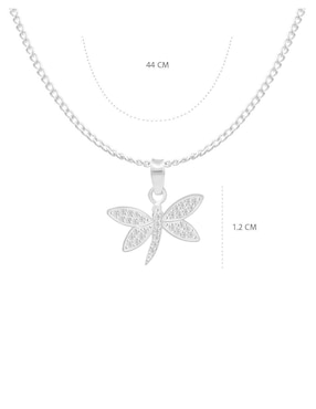 Collar con dije de libélula Clepsidra de plata P 925