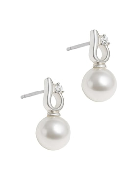 Aretes cortos Clepsidra de plata P 925 con acabado plateado