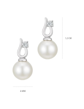 Aretes cortos Clepsidra de plata P 925 con acabado plateado