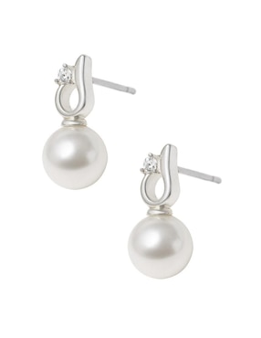 Aretes cortos Clepsidra de plata P 925 con acabado plateado