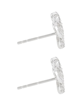 Broqueles de flor Clepsidra de plata P 925 con acabado plateado zirconia
