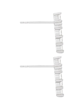 Broqueles de cruz Clepsidra de plata P 925 con acabado plateado zirconia