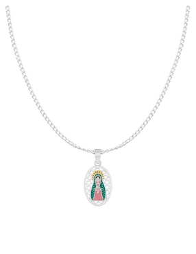Collar con dije de virgen Clepsidra de plata P 925