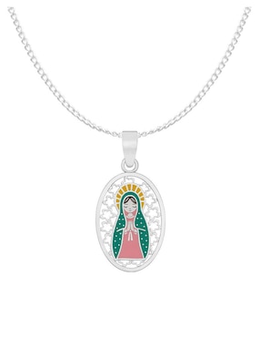 Collar con dije de virgen Clepsidra de plata P 925