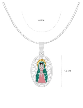 Collar con dije de virgen Clepsidra de plata P 925