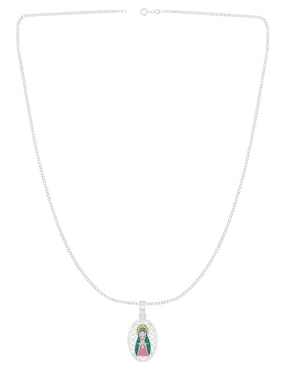 Collar con dije de virgen Clepsidra de plata P 925