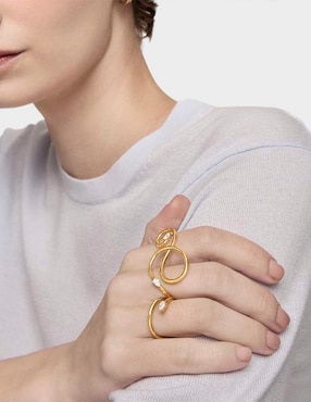 Anillo Tous Lio LGD de plata P 925 diamante con baño de oro