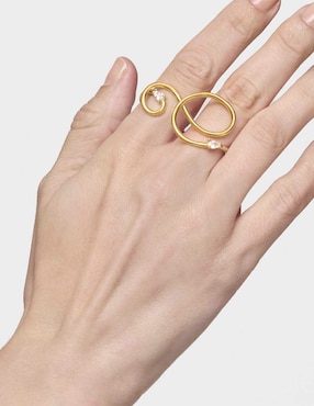 Anillo Tous Lio LGD de plata P 925 diamante con baño de oro