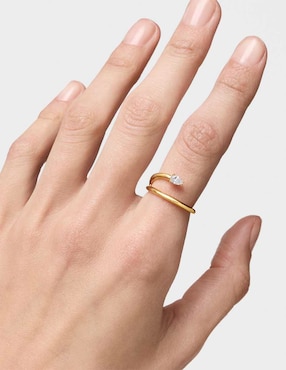 Anillo con gema Tous Lio LGD P 925 de plata diamante con baño de oro