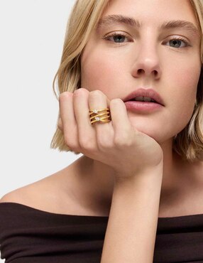 Anillo con gema Tous Lio LGD P 925 de plata diamante baño de oro
