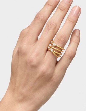 Anillo con gema Tous Lio LGD P 925 de plata diamante baño de oro