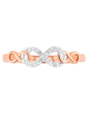 Anillo de infinito Joyerías Bizzarro 14 k de oro rosa diamante brillante