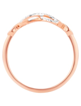 Anillo de infinito Joyerías Bizzarro 14 k de oro rosa diamante brillante
