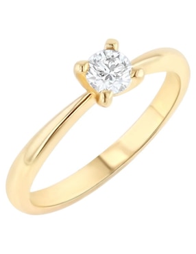 Solitario de oro amarillo 14 k Joyerías Bizzarro diamante