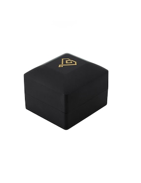 Anillo octagonal Abba Joyas 10 k de oro zirconia brillante