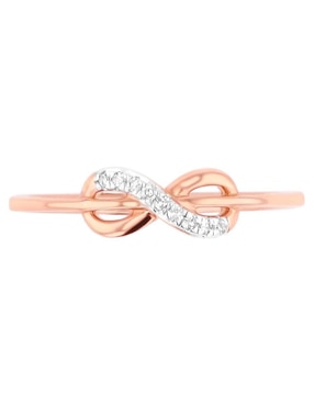 Anillo de infinito Joyerías Bizzarro 14 k de oro rosa diamante brillante