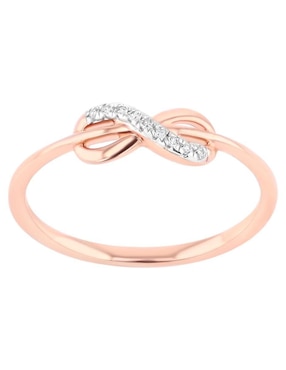 Anillo de infinito Joyerías Bizzarro 14 k de oro rosa diamante brillante