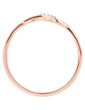 Anillo de infinito Joyerías Bizzarro 14 k de oro rosa diamante brillante