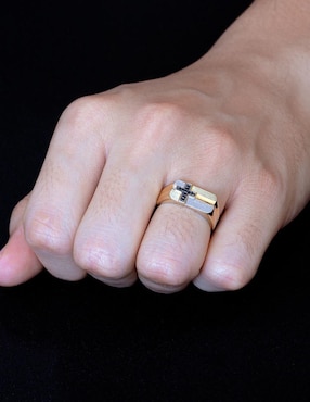 Anillo Abba Joyas 10 k de oro zirconia brillante