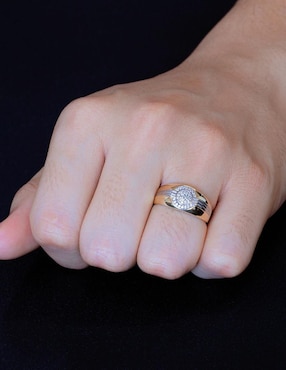 Anillo Abba Joyas 10 k de oro zirconia brillante