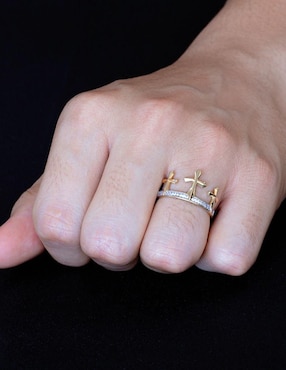 Anillo de corona Abba Joyas 10 k de oro zirconia brillante