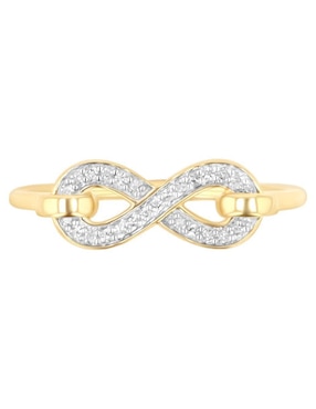 Anillo de infinito Joyerías Bizzarro 14 k de oro amarillo diamante brillante