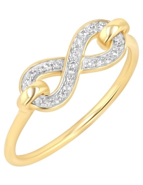 Anillo de infinito Joyerías Bizzarro 14 k de oro amarillo diamante brillante