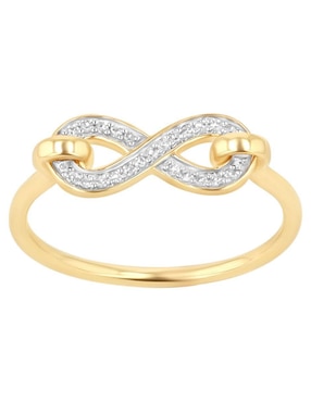 Anillo de infinito Joyerías Bizzarro 14 k de oro amarillo diamante brillante