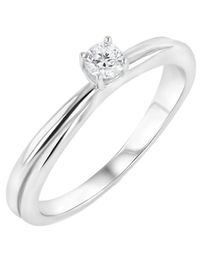 Solitario de oro blanco 14 k Joyerías Bizzarro diamante