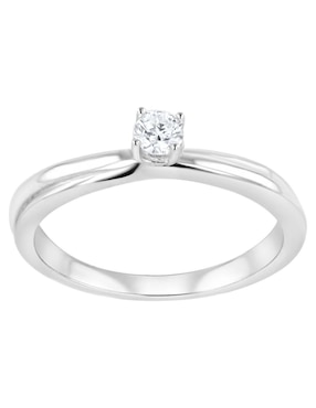 Solitario de oro blanco 14 k Joyerías Bizzarro diamante